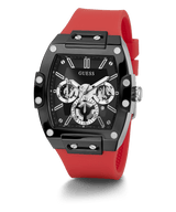 Guess Black Case Red Silicone Men's Watch GW0203G4