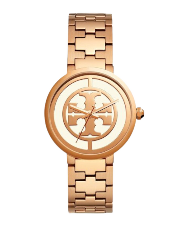 Tory Burch Reva Rose Gold-Tone Stainless Steel Bracelet Watch Women's Watch TBW4028