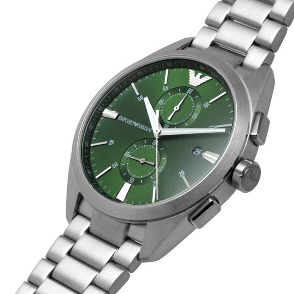 Emporio Armani Silver Chronograph Green Dial Men's Watch AR11480 - Watches of Australia #2