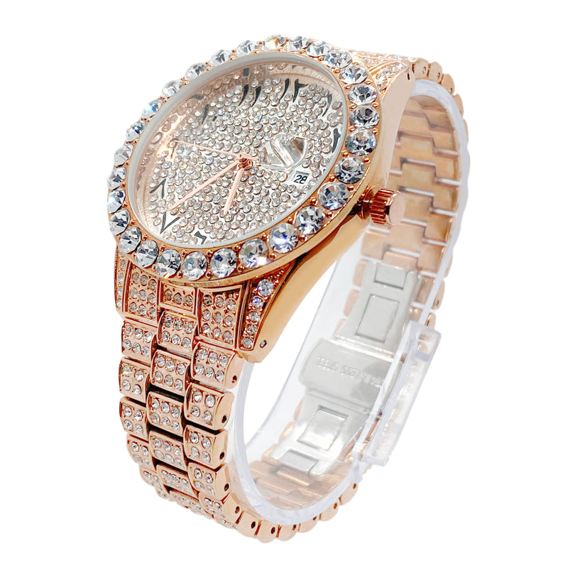 Big Daddy Bling Rose Arabic Numeral Watch