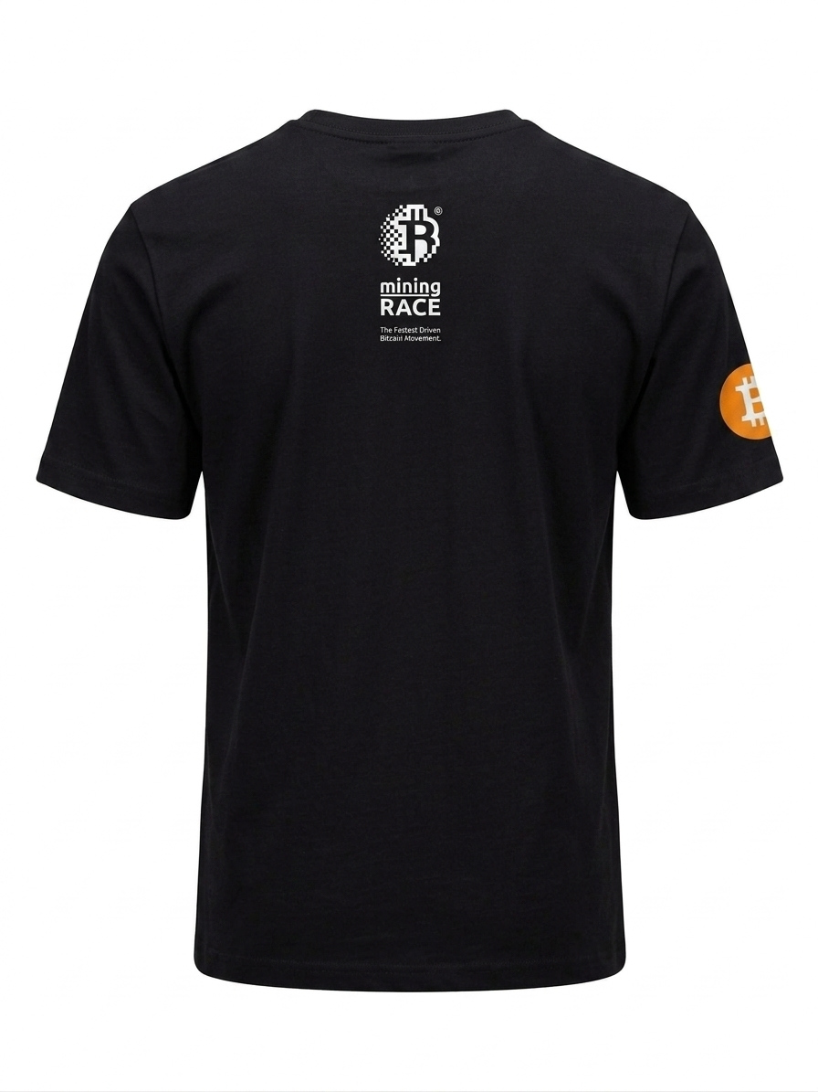 Mining Race Bitcoin Small Logo Black T-Shirt