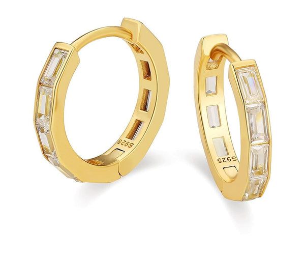 Big Daddy Rectangular Gold Hoop Earrings