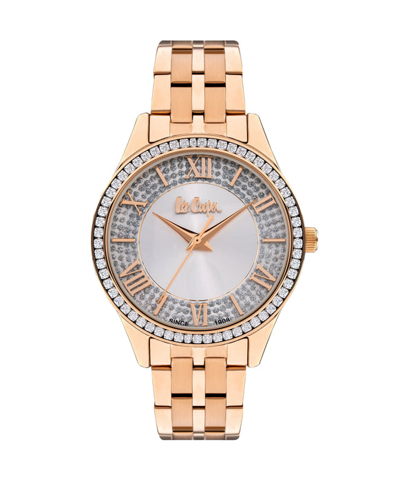 Lee Cooper Women's 34 MM Rose Gold Analog Metal Strap Watch – LC07928.430