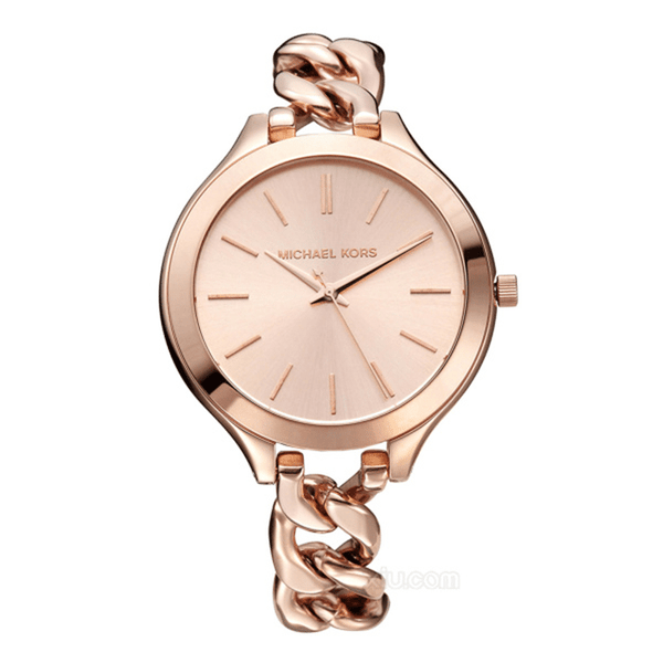 Michael Kors Slim Runway Twist Rose Dial Ladies Watch  MK3223 - The Watches Men & CO