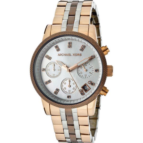 Michael Kors Ritz Champagne White Dial Tri-Tone Ladies Watch MK5642 - Watches of Australia #2