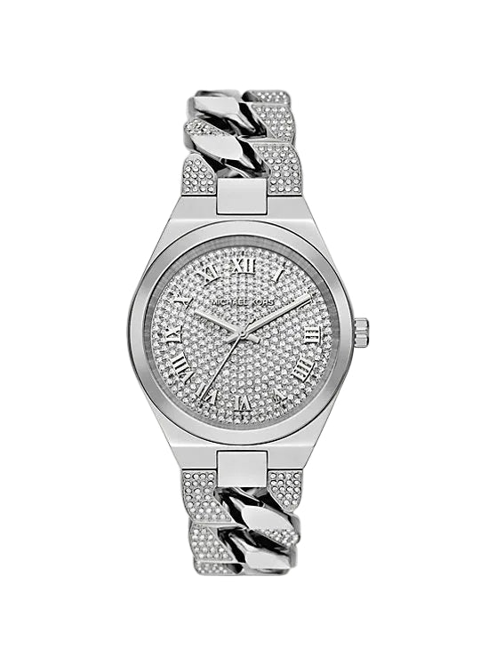 Michael Kors Lennox Pavé Silver-Tone Curb-Link Women's Watch - MK7488