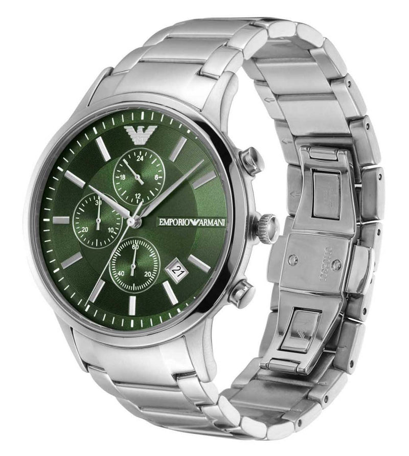 Emporio Armani Chronograph Stainless Steel Green Dial Men's Watch AR11507 - Watches of Australia #2