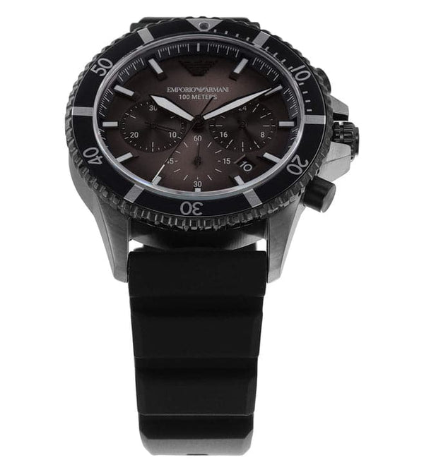 Emporio Armani Chronograph Black Silicone Men's Watch AR11515 - Watches of Australia #2