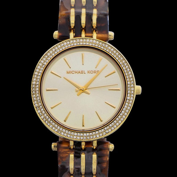 Michael Kors Darci Gold Dial Acetate Strap Ladies Watch MK4326 - The Watches Men & CO #2