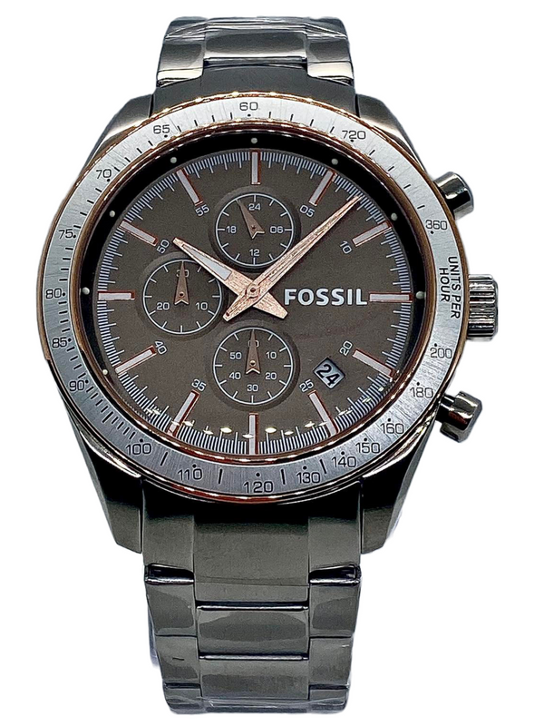 Fossil Chronograph Brown Dial Silver Men's Watch  BQ2140 - Watches of Australia