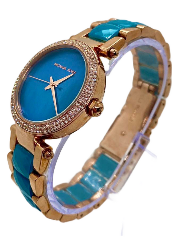 Michael Kors Parker Blue Mother Of Pearl Dial Ladies Watch MK6491