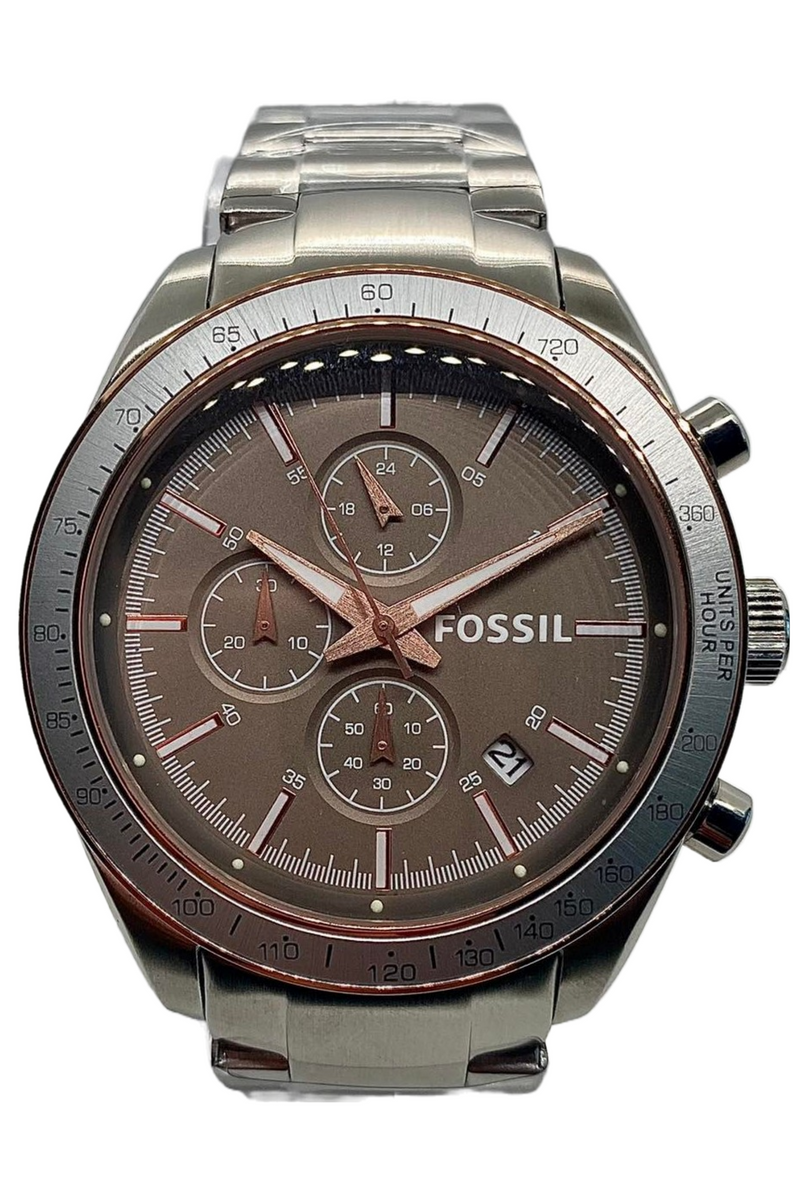 Fossil Chronograph Brown Dial Silver Men's Watch BQ2140 - Watches of Australia #2