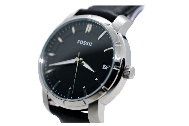 Fossil Black Dial Leather Strap Automatic Men's Watch BQ1274 - Watches of Australia #3