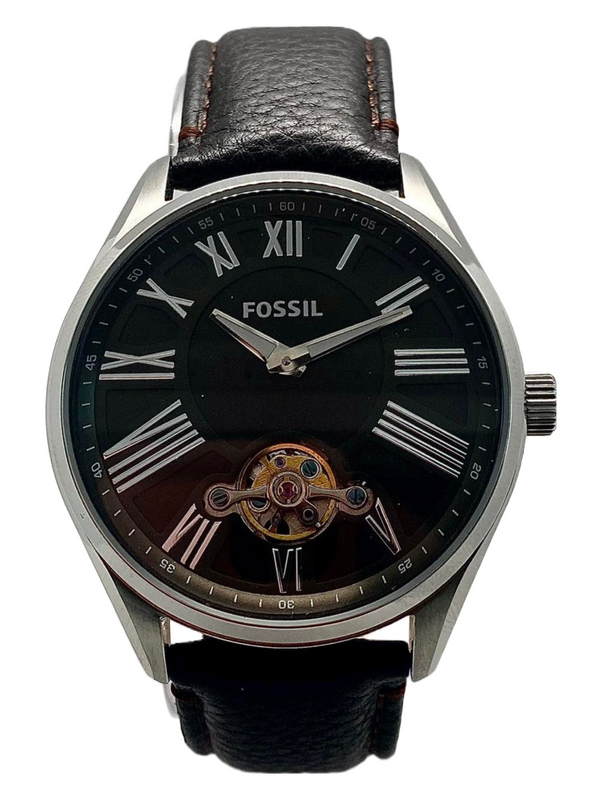 Fossil Black Dial Leather Automatic Men's Watch  BQ1142 - Watches of Australia