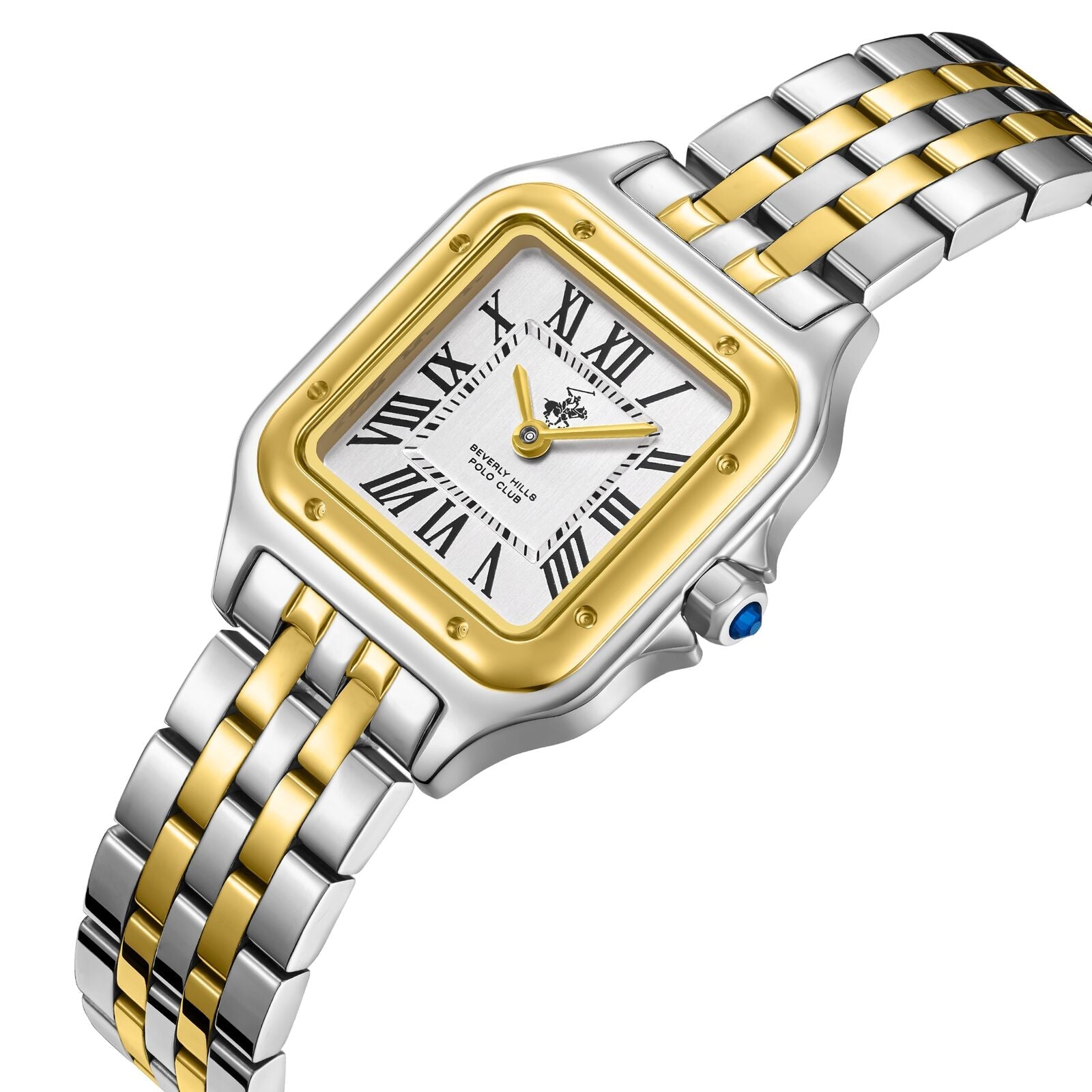 Beverly Hills Polo Club Roman Numeral Two-Tone Square Watch BP3755C.231