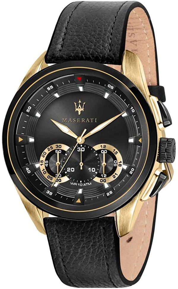 Maserati Black Leather Men's Watch  R8871612033 - Watches of Australia