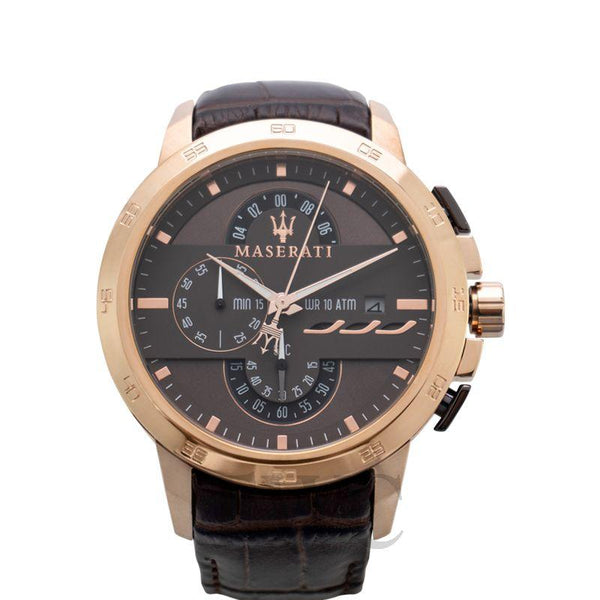 Maserati Chronograph Brown Dial Leather Men's Watch R8871619001 - Watches of Australia #2