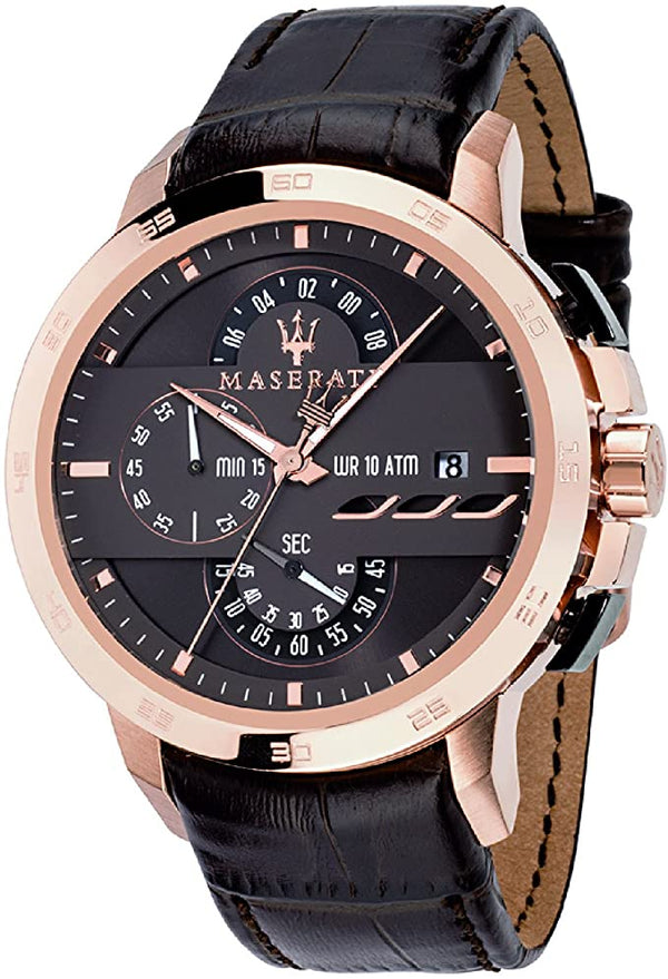 Maserati Chronograph Brown Dial Leather Men's Watch  R8871619001 - Watches of Australia