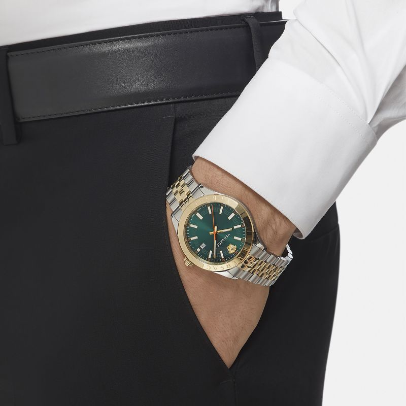 Versace Hellenyium Two-Tone Green Dial Men's Watch VEVK00620 - The Watches Men & CO #4