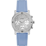 Guess Ladies Confetti Crystal Silicone Strap Women's Watch  W1098L3 - The Watches Men & CO