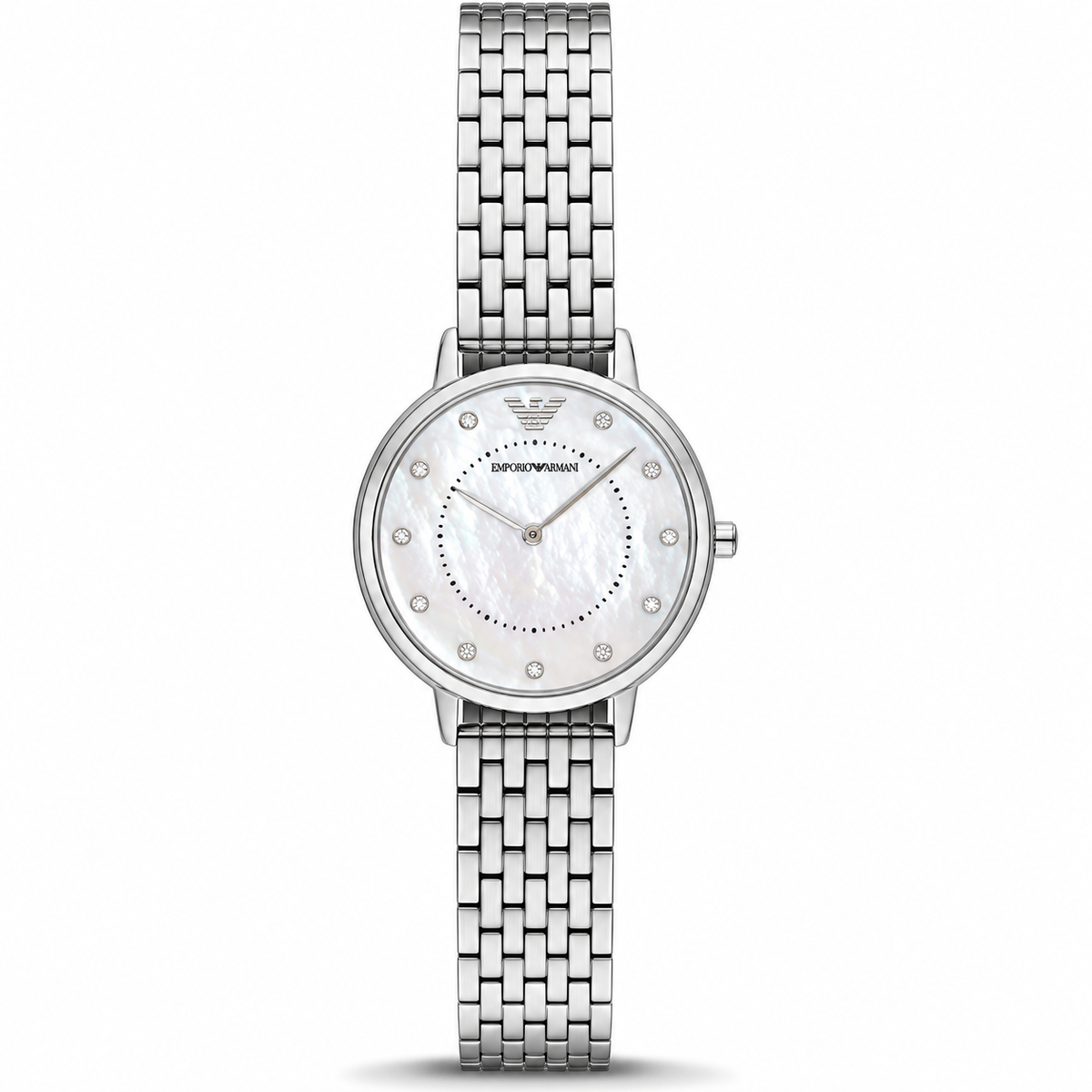 Emporio Armani Kappa Mother of Pearl Dial Silver Mesh Bracelet Watch  AR2511