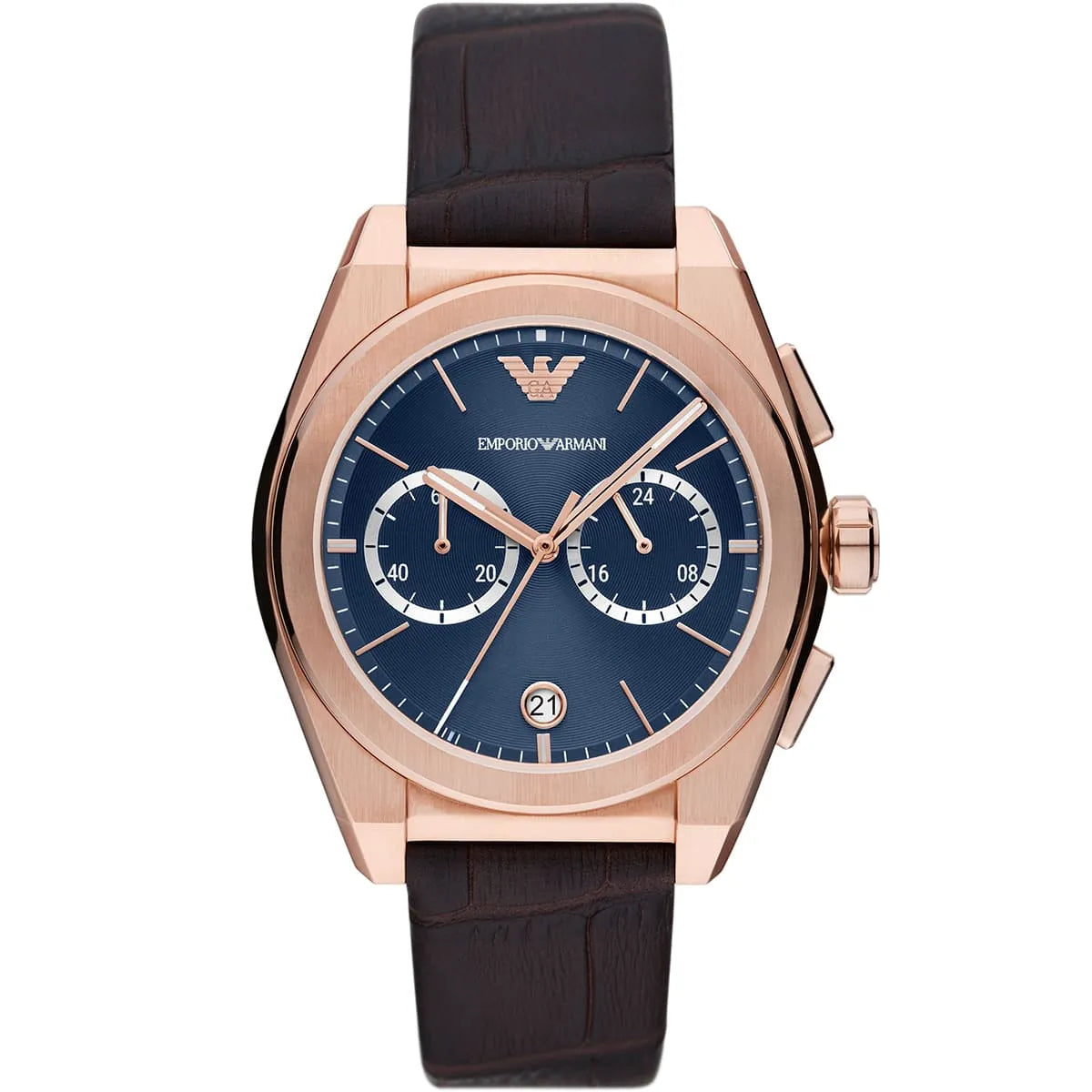 Emporio Armani Federico Chronograph Brown Genuine Leather Men's Watch - AR11563