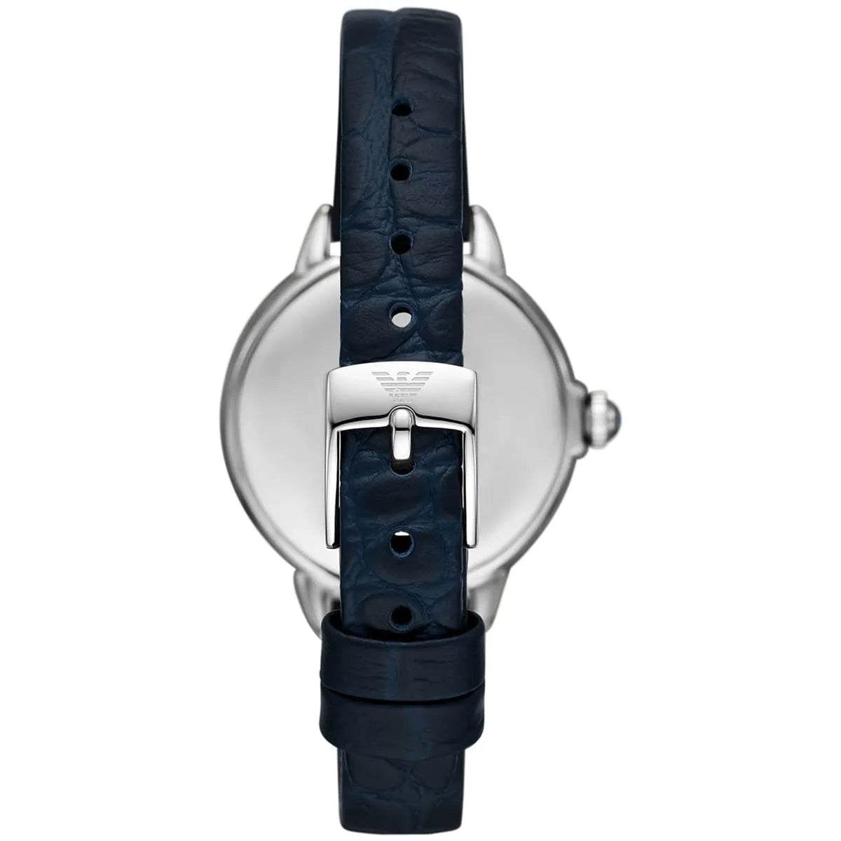Emporio Armani Moonphase Blue Navy Blue Gnuine Leather Women's Watch - AR11629