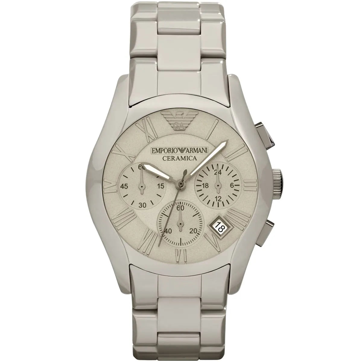 Emporio Armani Valente Large Chronograph Grey Ceramic Men's Watch - AR1459