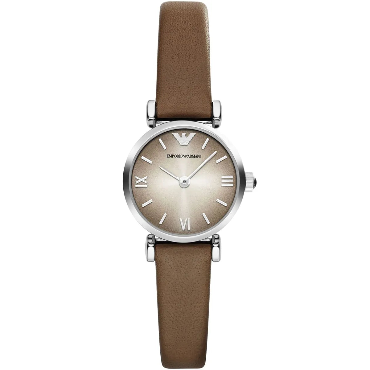 Emporio Armani Gianni T-Bar Mini Brown Genuine Leather Women's Watch - AR1770