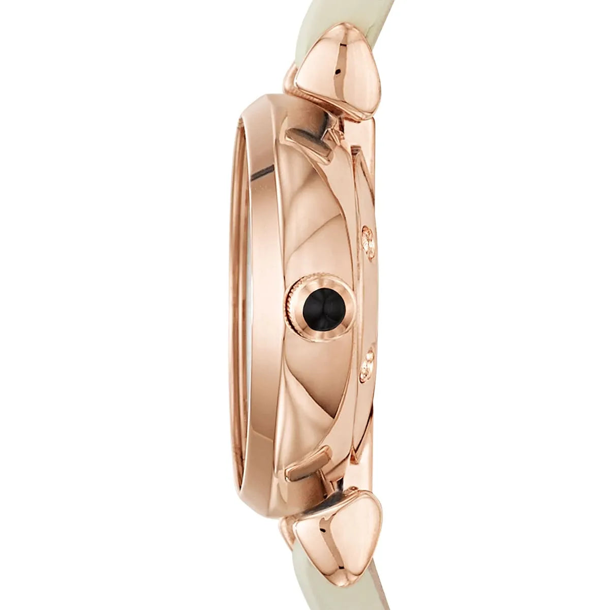 Emporio Armani Gianni T-Bar Mini Beige Sunray Dial Beige Genuine Leather Women's Watch - AR1771