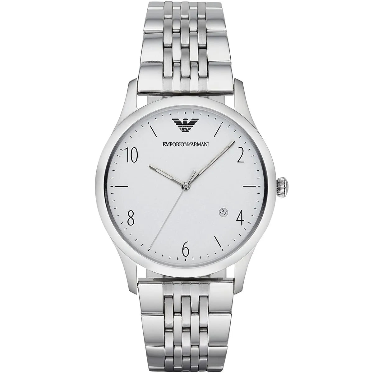 Emporio Armani Beta Large silver men's watch with white dial and date window