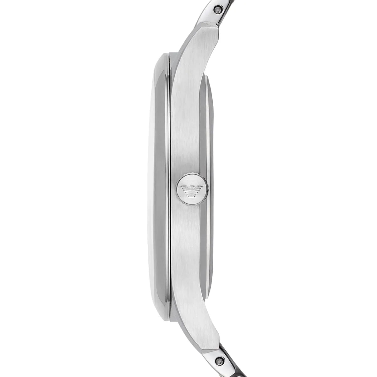 Side view of Emporio Armani AR1867 watch showing case profile and strap
