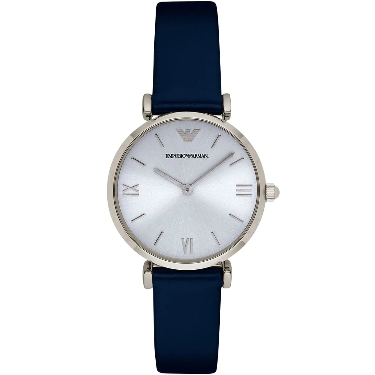 Emporio Armani Gianni T-Bar Sunray Blue Dial Blue Genuine Leather Women's Watch - AR1912
