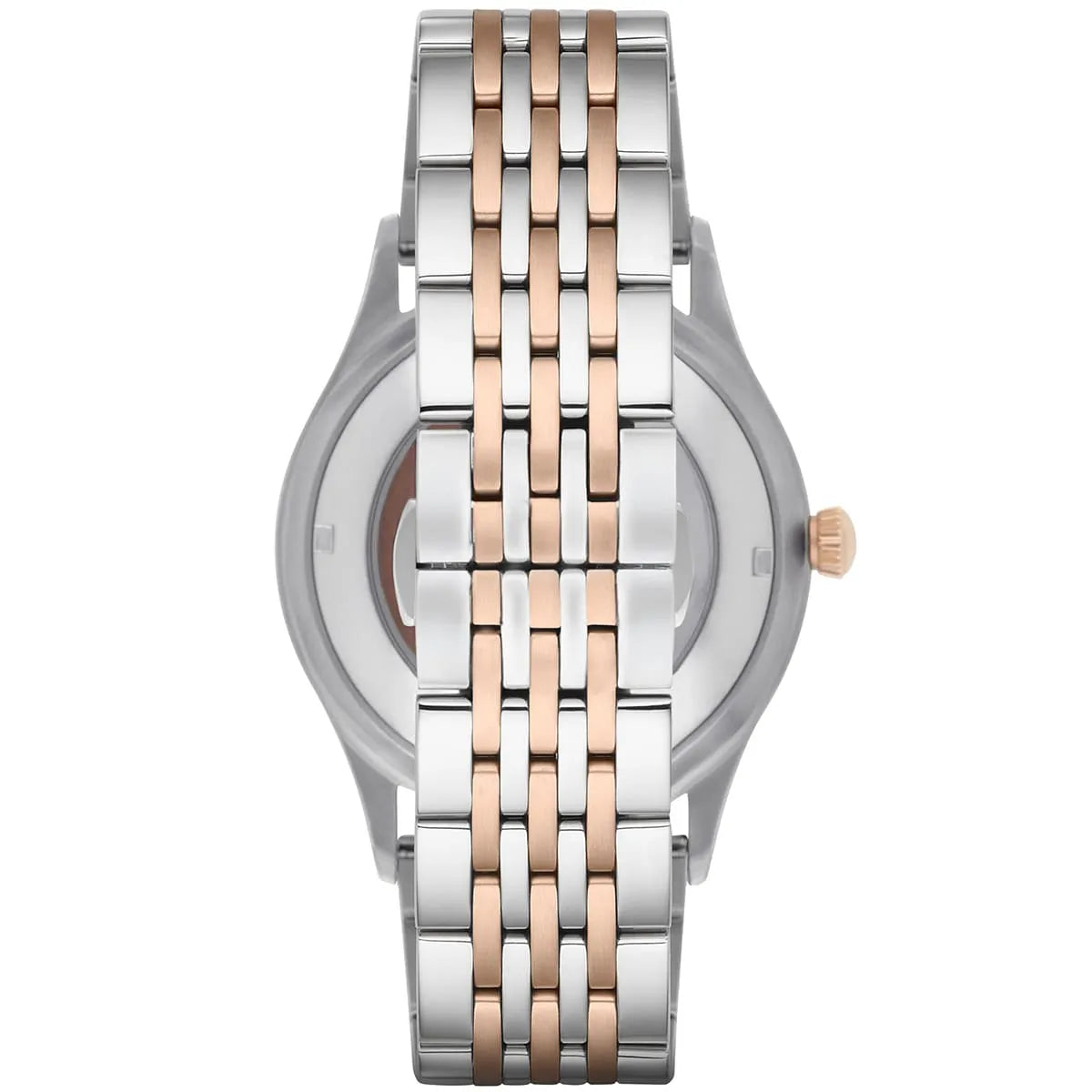 Emporio Armani Meccanico Automatic Skeleton White Dial Two-tone Men's Watch - AR1921
