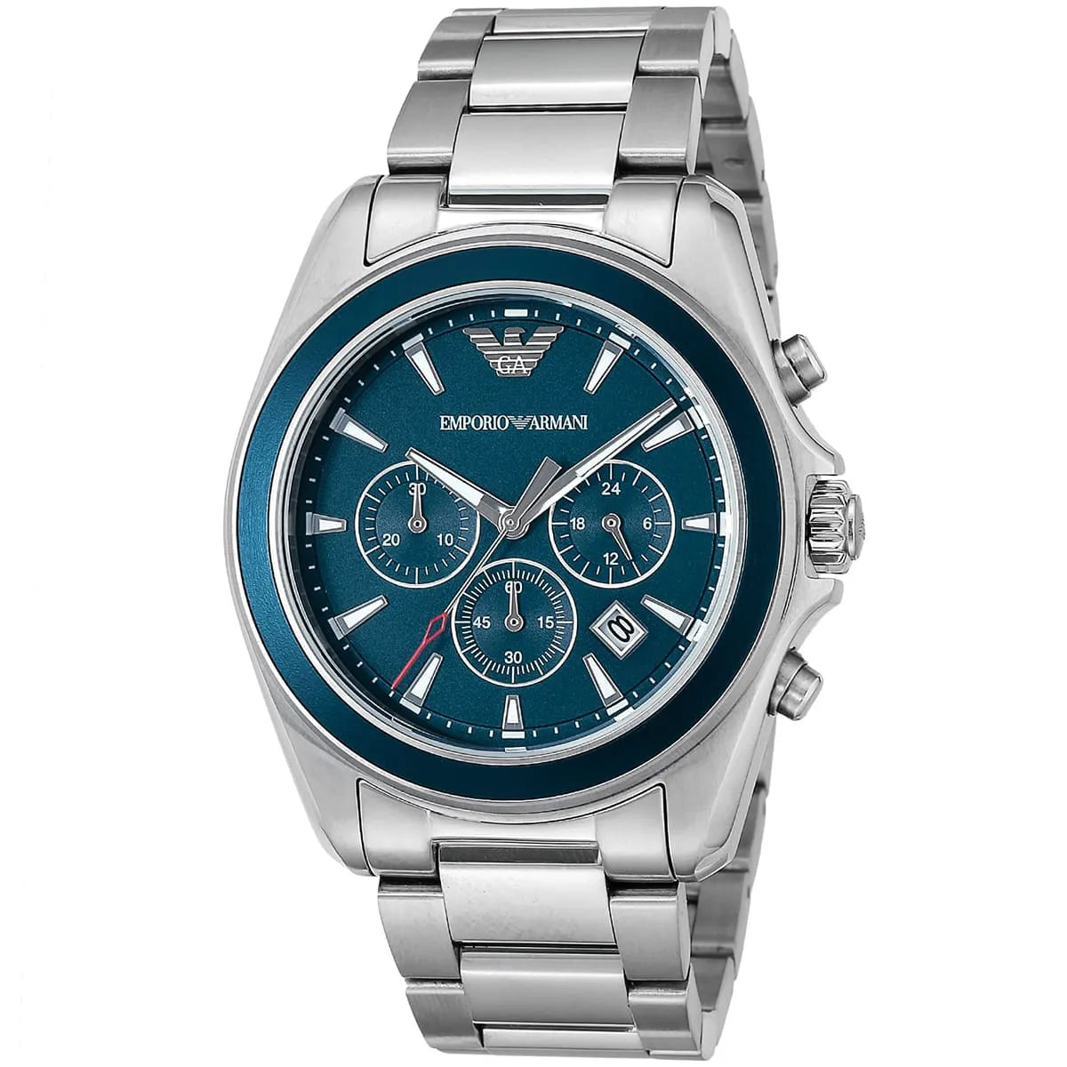 Emporio Armani Tazio Large Chronograph Silver Men's Watch - AR6091