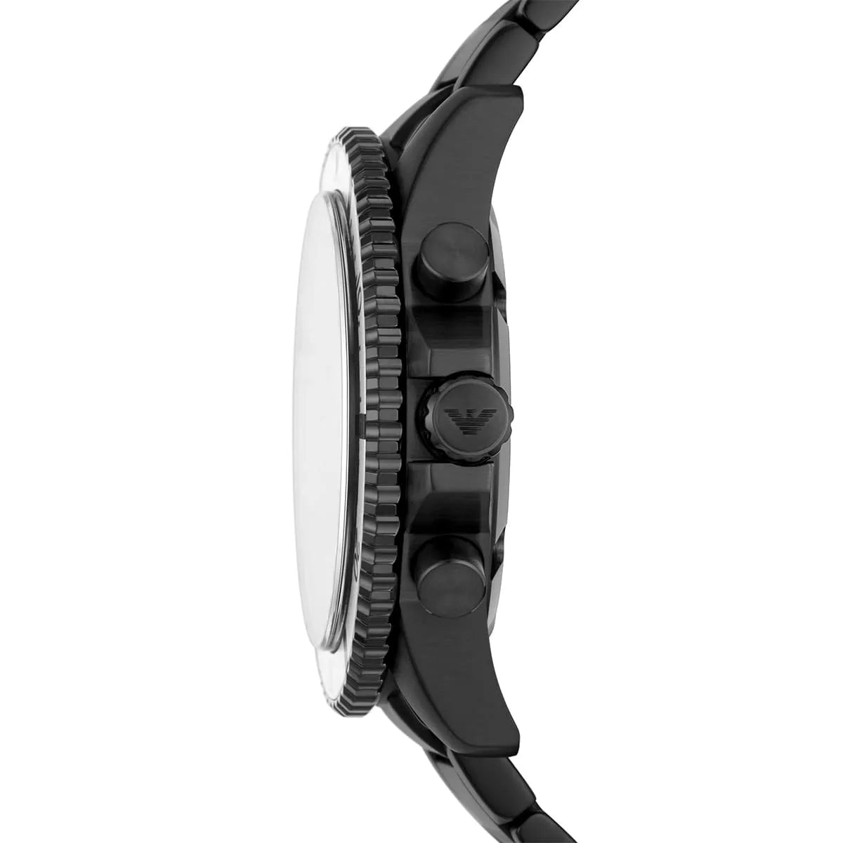 Side profile of AR80050 diver watch showing chronograph pushers and bezel