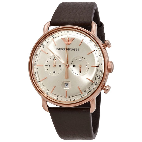 Emporio Armani Aviator Chronograph Quartz Grey Sunray Dial Men's Watch AR11106 - Watches of Australia