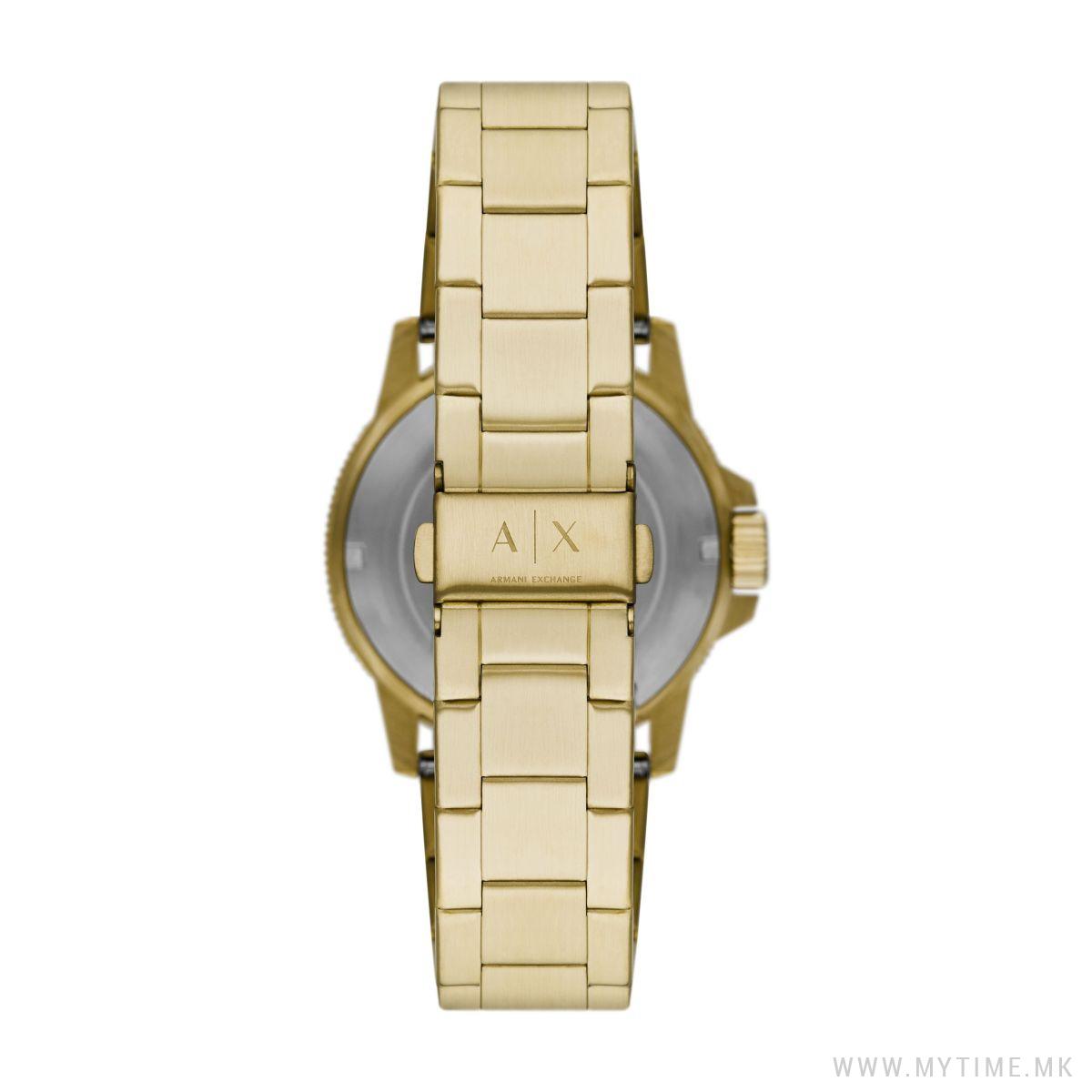 Armani Exchange Leonardo Gold Analog Black Bezel Men's Watch - AX1854