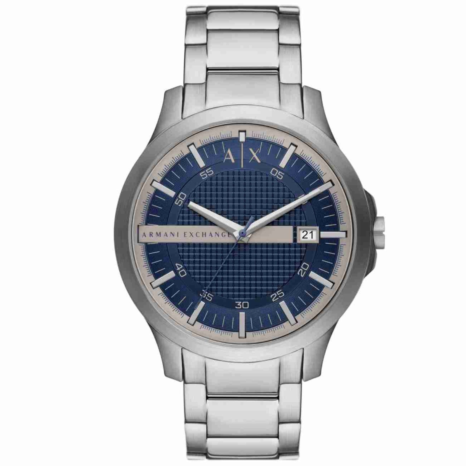 Armani Exchange Hampton Blue Dial Date Silver Watch - AX2451