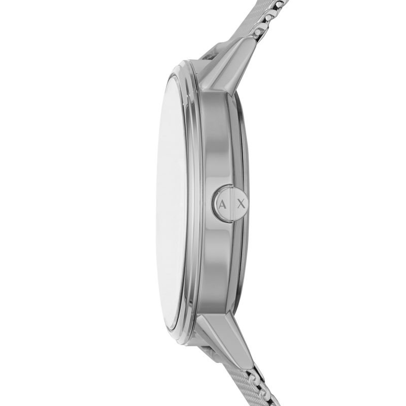 Armani Exchange Cayde Black Dial Silver Mesh Watch - AX2714