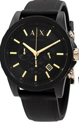 Armani Exchange Chronograph Quartz Black Dial Men's Watch And Luggage Tag Gift Set AX7105 - BigDaddy Watches