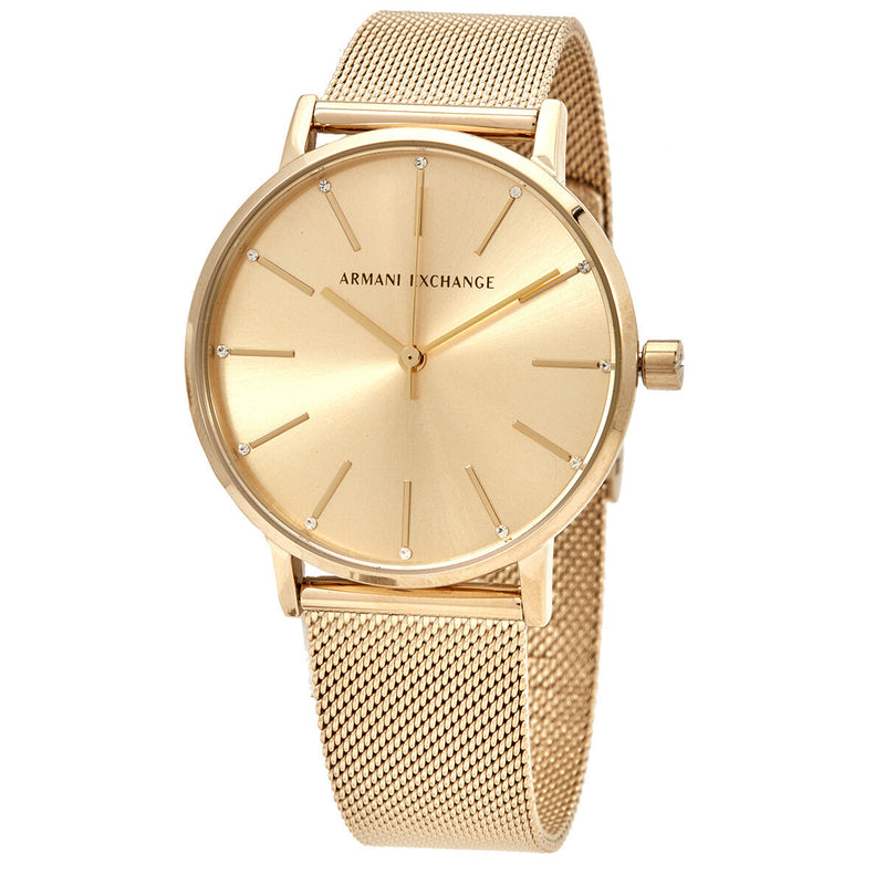 Armani Exchange Quartz Gold Dial Ladies Watch AX5536 - BigDaddy Watches