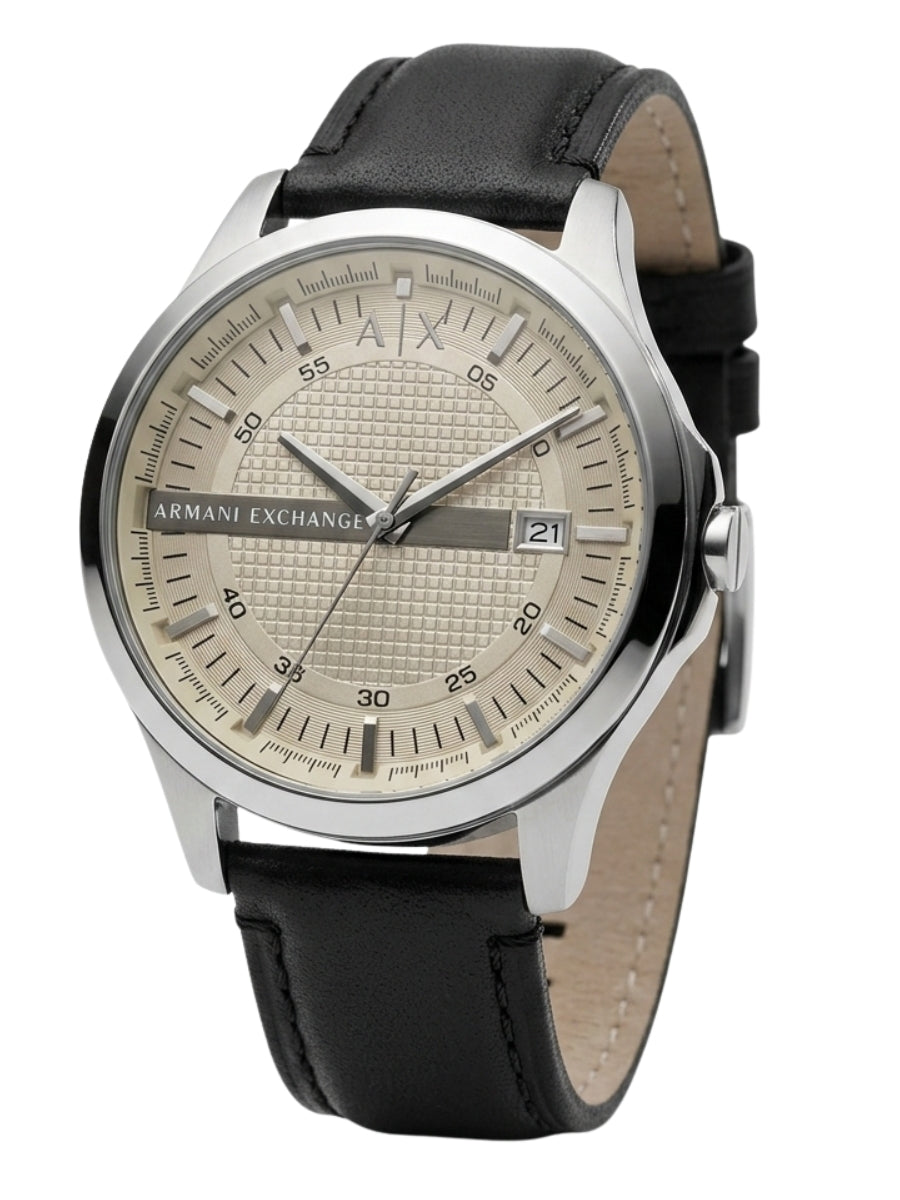 Armani Exchange Whitman Three Hands Leather Date Watch - AX2100