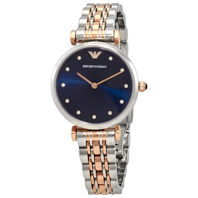 Emporio Armani Quartz Crystal Blue Dial Ladies Watch #AR11092 - Watches of Australia