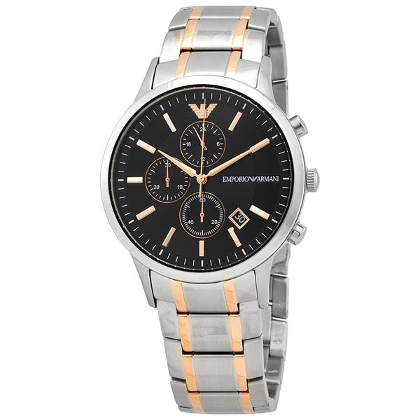 Emporio Armani Renato Chronograph Quartz Black Dial Men's Watch #AR11165 - Watches of Australia