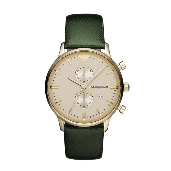 Emporio Armani Green Leather Men's Watch#AR1722 - Watches of Australia