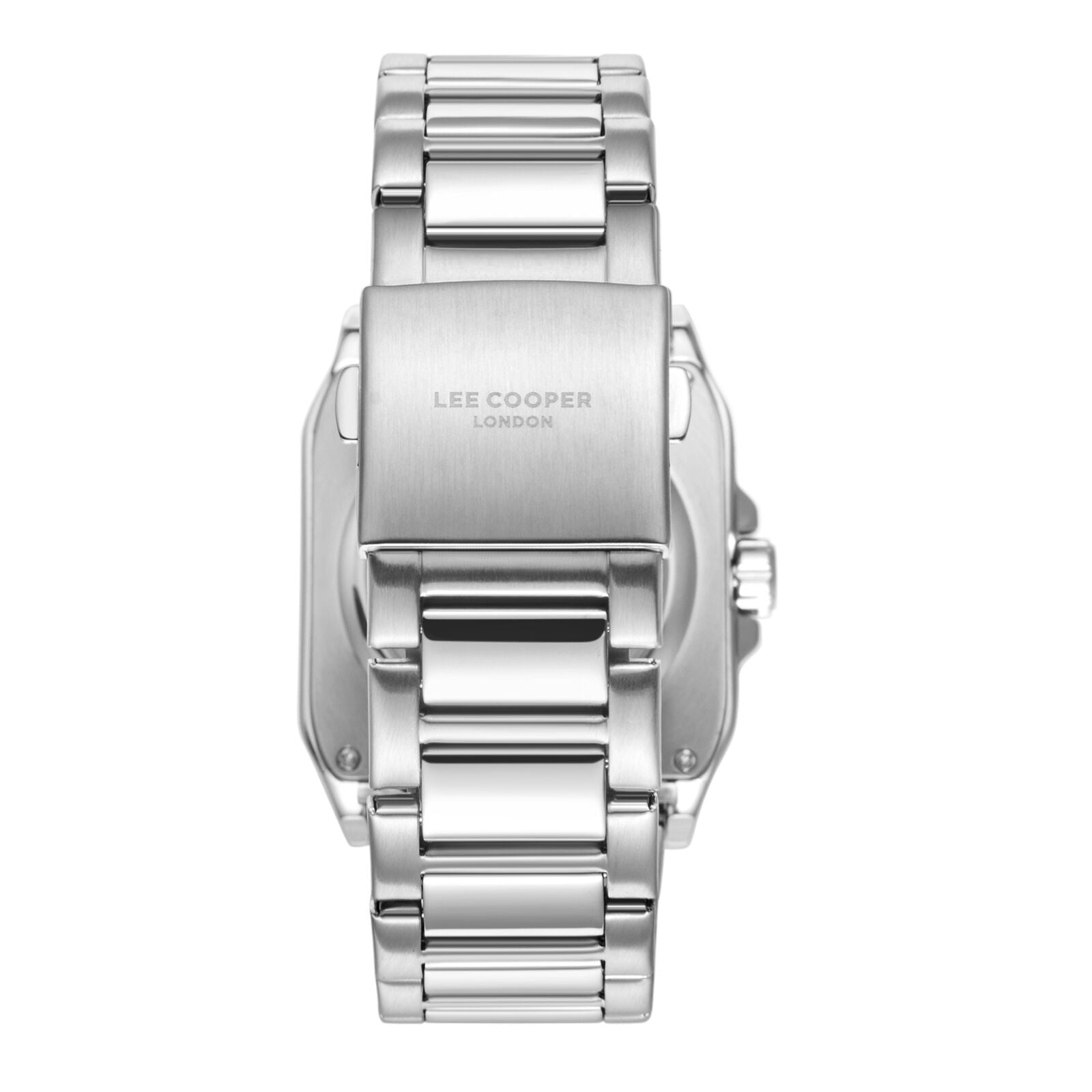 Lee Cooper Edward Automatic Square Case Blue Dial Silver Watch - LC08198.390