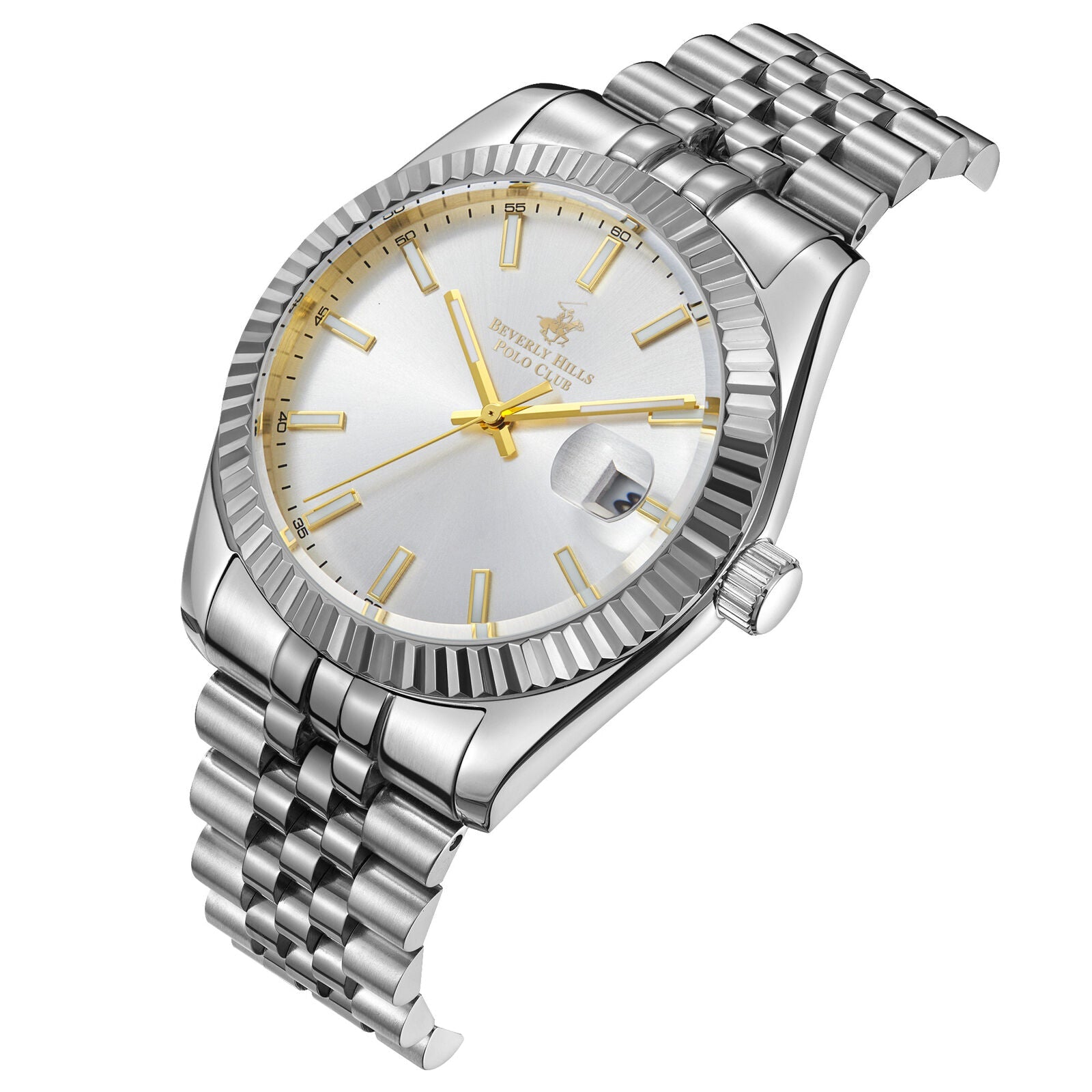 Beverly Hills Polo Club Classy All Silver Date Watch BP3018X.331