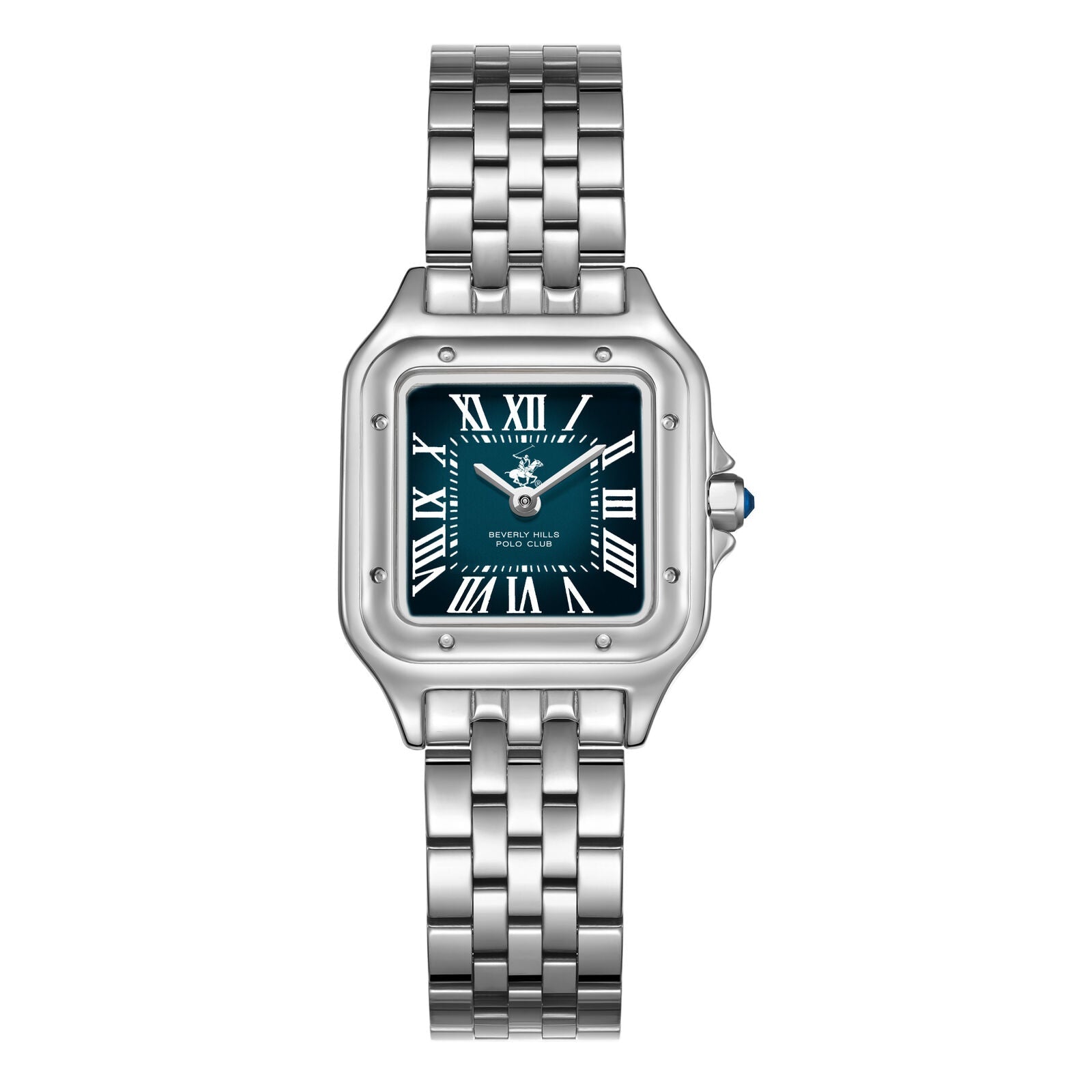 Beverly Hills Polo Club BP3755C.370 square watch with blue dial and roman numeral hour markers