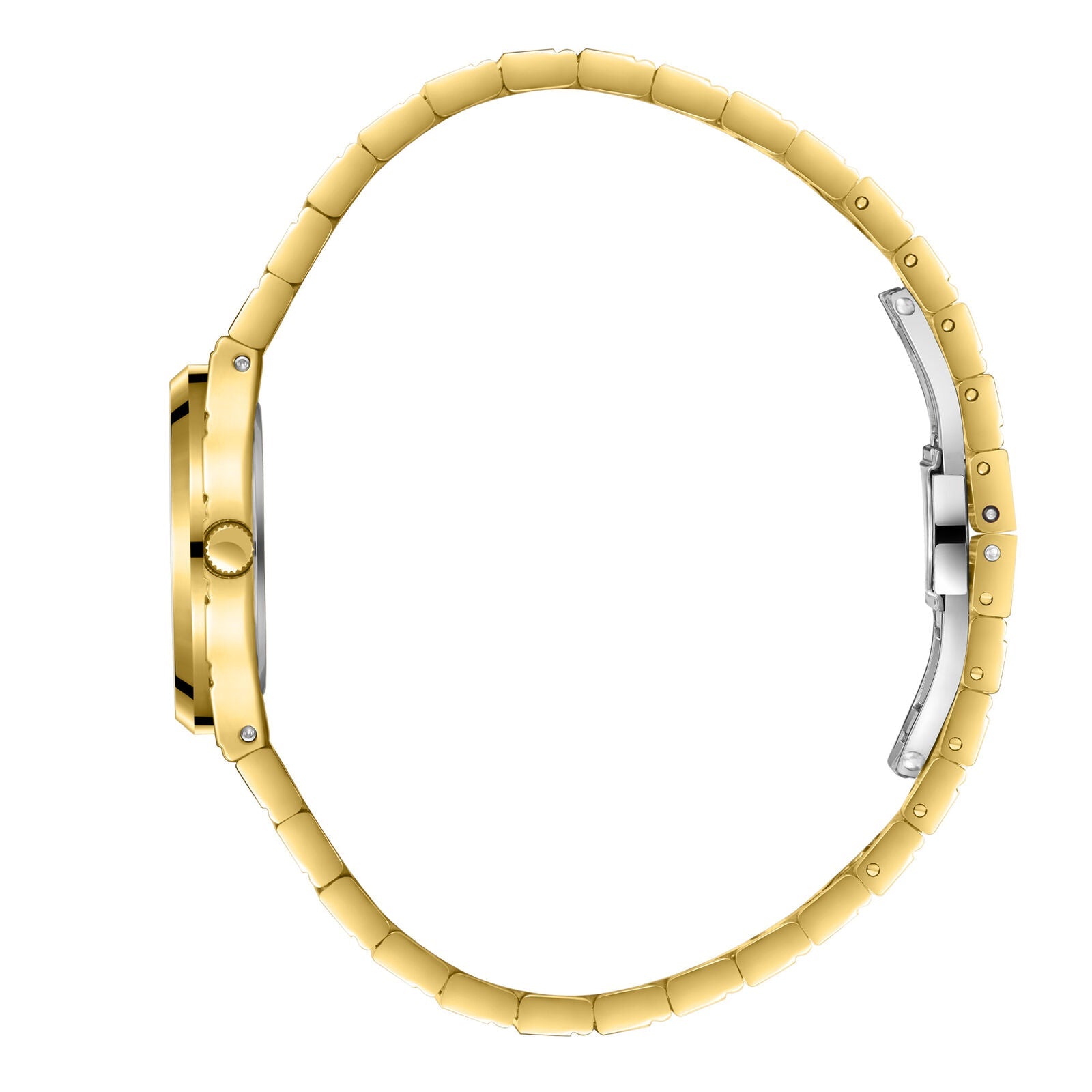 Caseback view of all gold Beverly Hills Polo Club BP3818X.110 watch